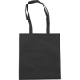 Black non woven long handled bag, plain for printing a company logo
