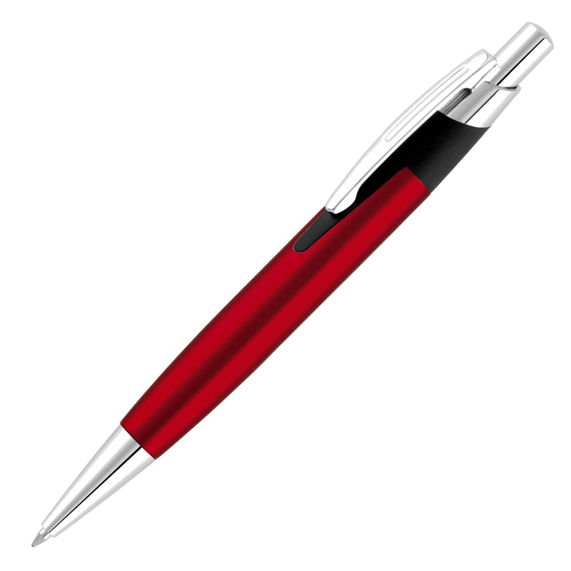 red and silver metal pen