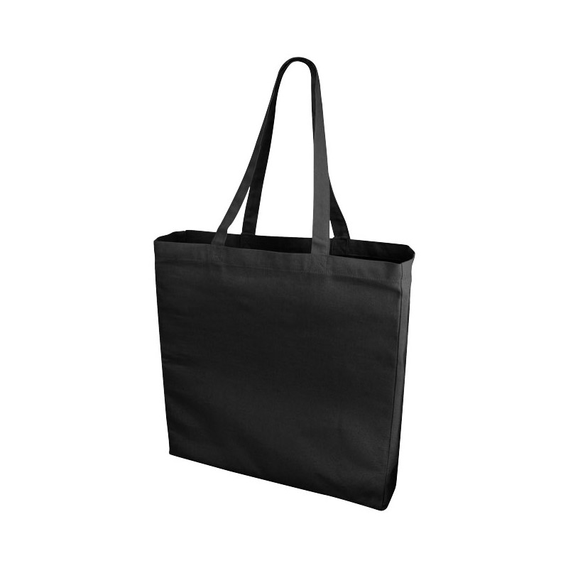 Cotton tote shopper bag in black with matching handles