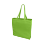 Large tote bag with side gussets and long handles, in green