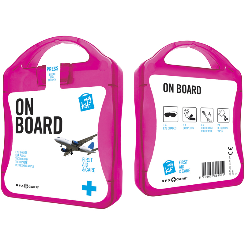pink on board travel set case