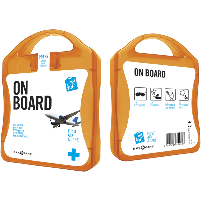 orange on board travel set case