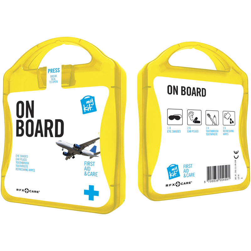 yellow on board travel set case