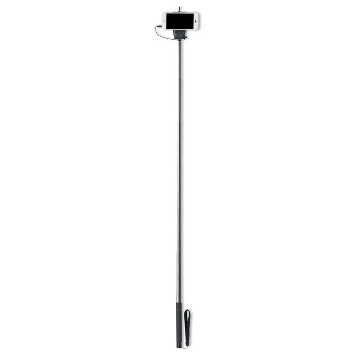 One Click Selfie Stick extended with phone connected