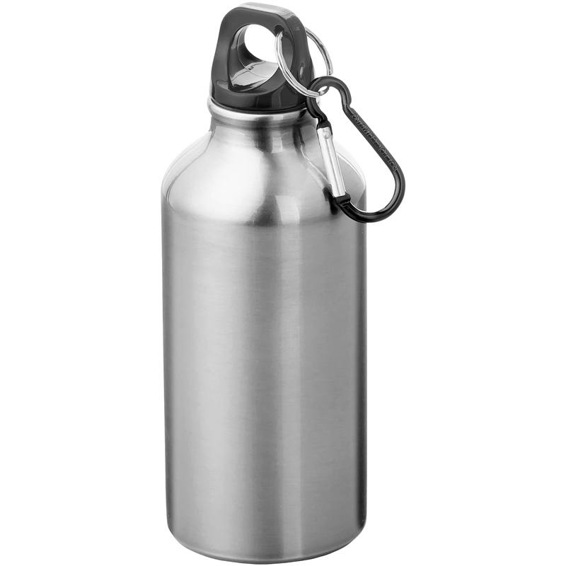 Oregon Drinking Bottle in silver with Carabiner