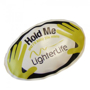 an oval heat pack with a 2 colour print to the front