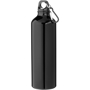 Black metal bottle with lid and caraibiner hook