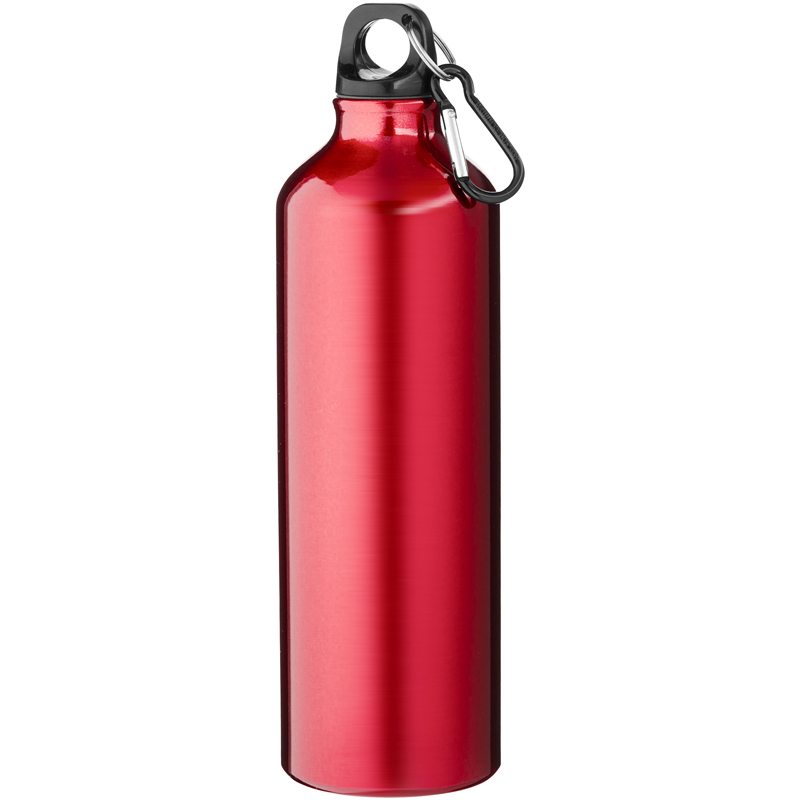 Red metal drinking bottle with straight sides and 770ml capacity