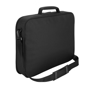 Plain reverse side of the black padded laptop case