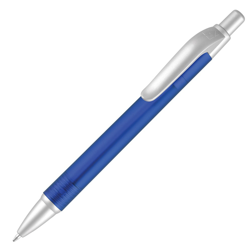 blue frosted plastic pen