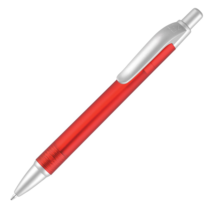 translucent red plastic pen