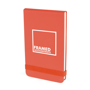 Parsonage jotter in red with colour match elastic closure strap and 1 colour print