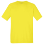 Performance Tee in green with crew neck in yellow