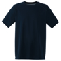 Performance Tee in green with crew neck in navy
