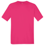 Performance Tee in green with crew neck in pink
