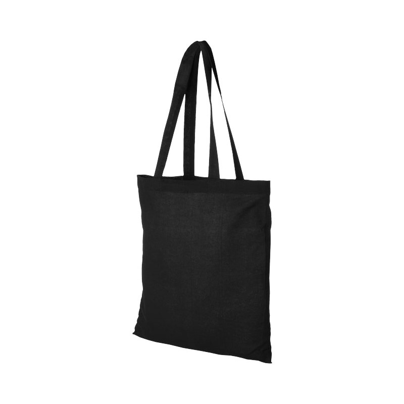 Black cotton shopper with branding area to print a company logo