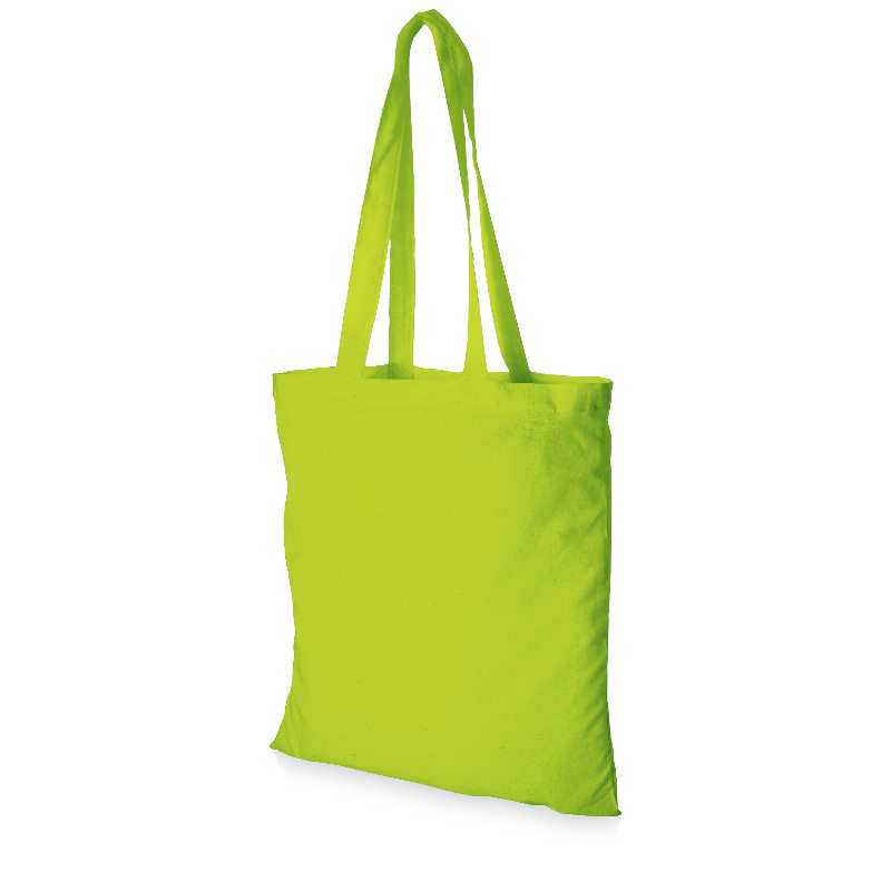 Shopper tote, with long handles, made from cotton and dyed green