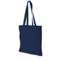 Navy tote bag with long handles and large printing area for a company logo