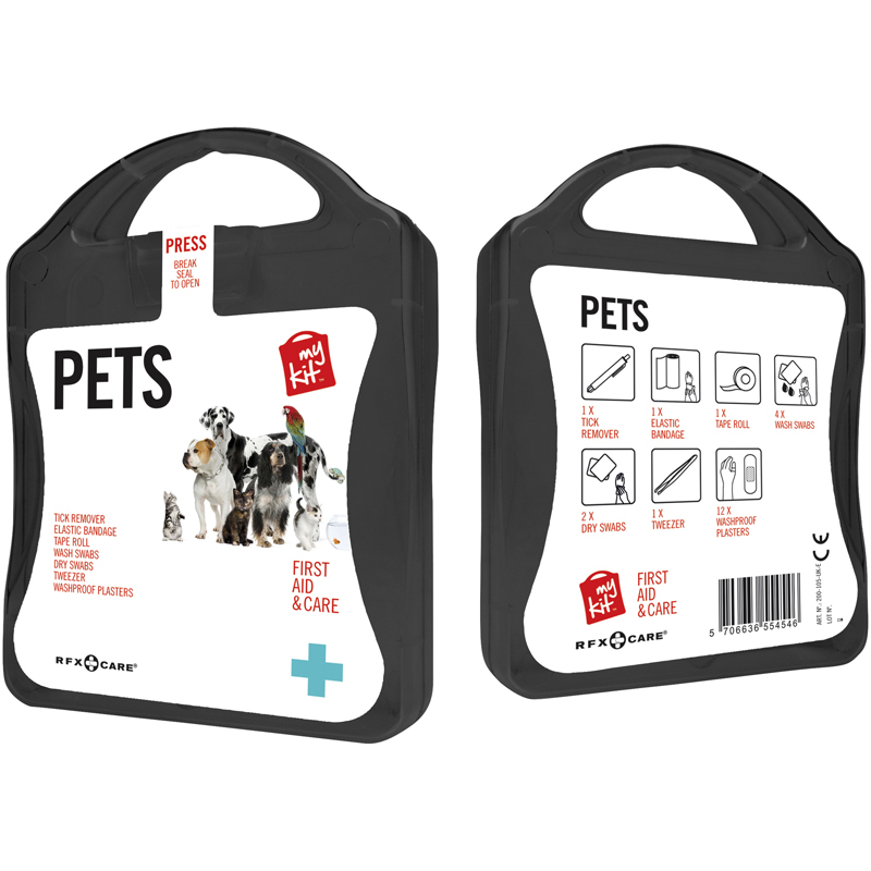 black pet care kit