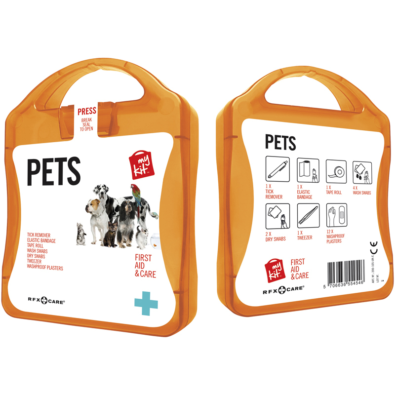 orange pet care kit