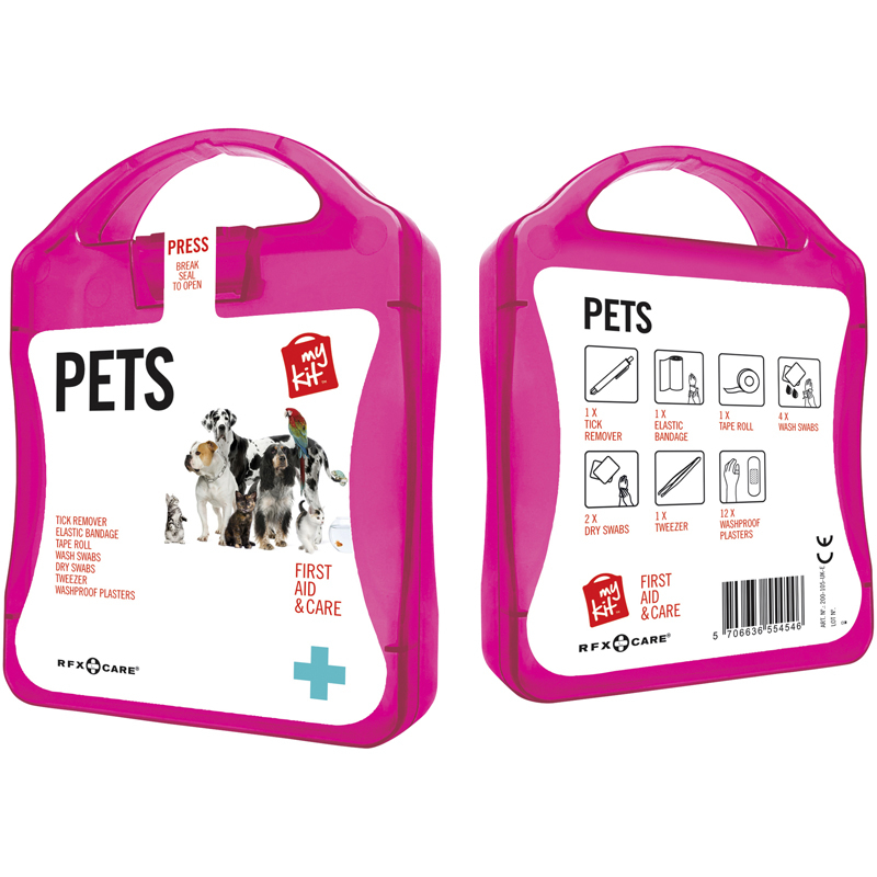 pink pet care kit