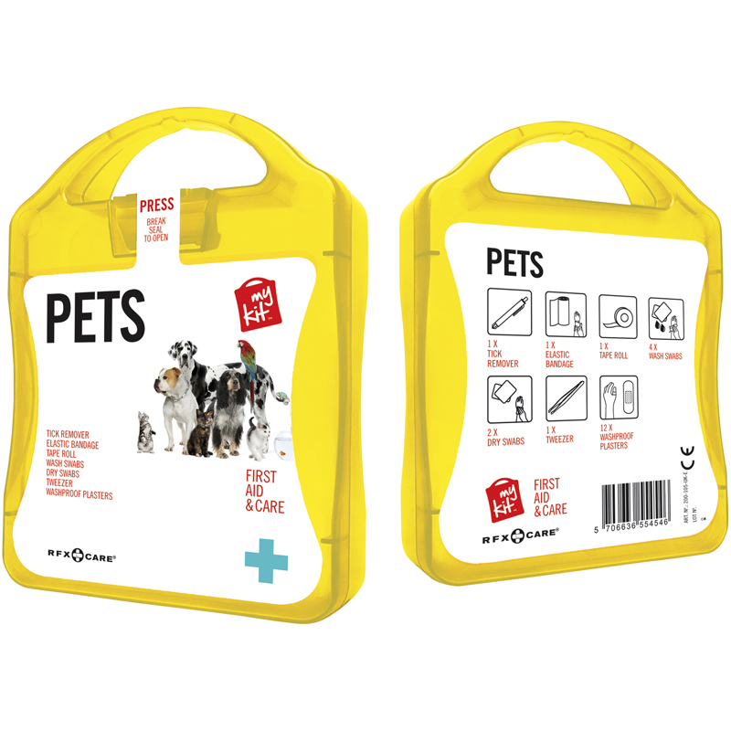 yellow pet care kit