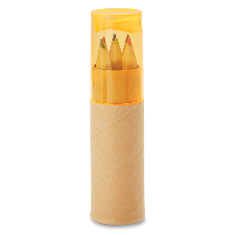 petit lambut coloured pencil tube with yellow lid