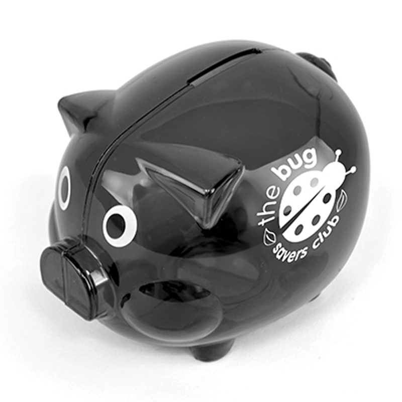 piggy bank in black with 1 colour logo