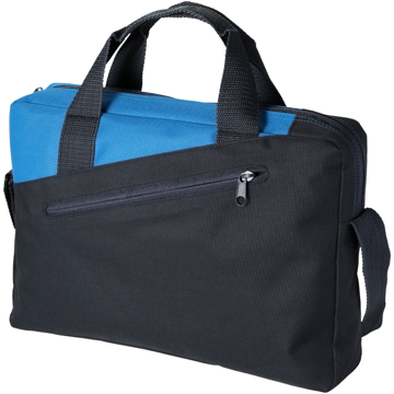 Black business bag with blue corner flash of colour