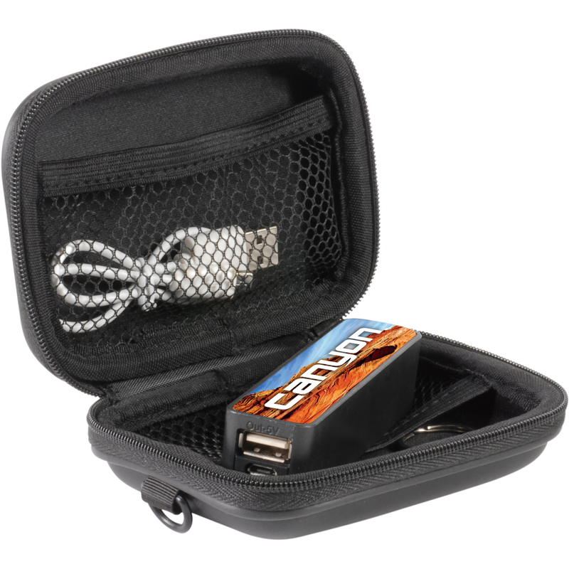 open view travel case with powerbank