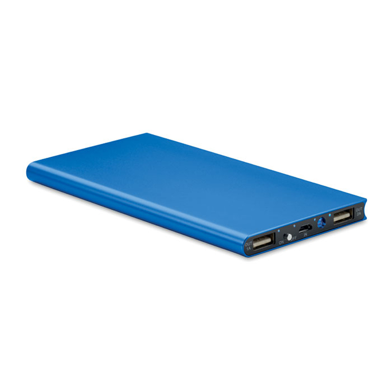 metallic blue portable charger