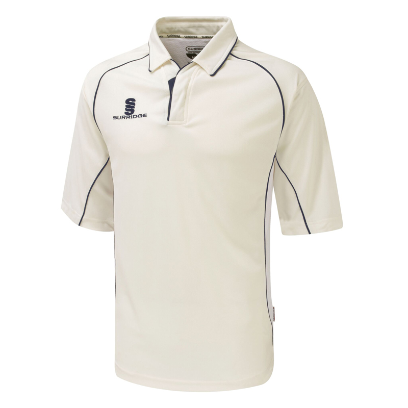 Premier Cricket Shirt 3/4 Sleeve Navy Trim