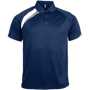 Proact Polo Shirt in navy with white and grey contrast panels, collar and 2 buttons