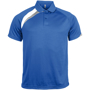 Proact Polo Shirt in blue with white and grey contrast panels, collar and 2 buttons