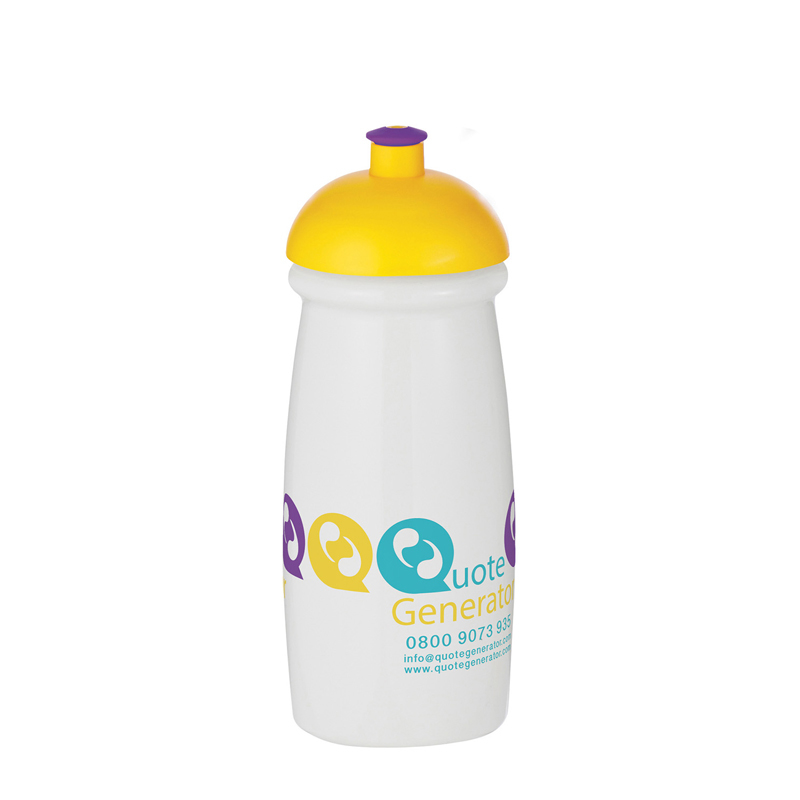 White water bottle with company logo printed on the side