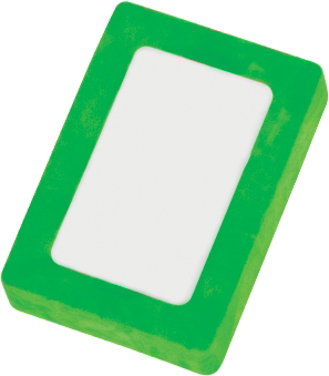 Rectangle Snap Eraser in green and white