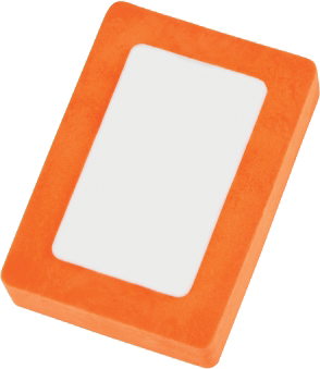 Rectangle Snap Eraser in orange and white