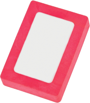 Rectangle Snap Eraser in pink and white
