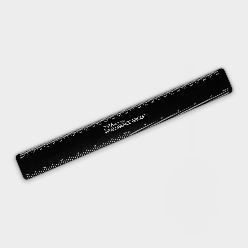 Recycled Flexi Ruler in black with 1 colour print