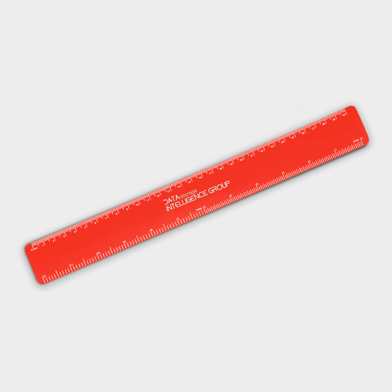 Recycled Flexi Ruler in red with 1 colour print
