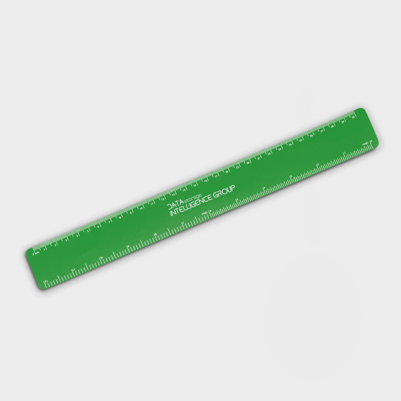 Recycled Flexi Ruler in green with 1 colour print