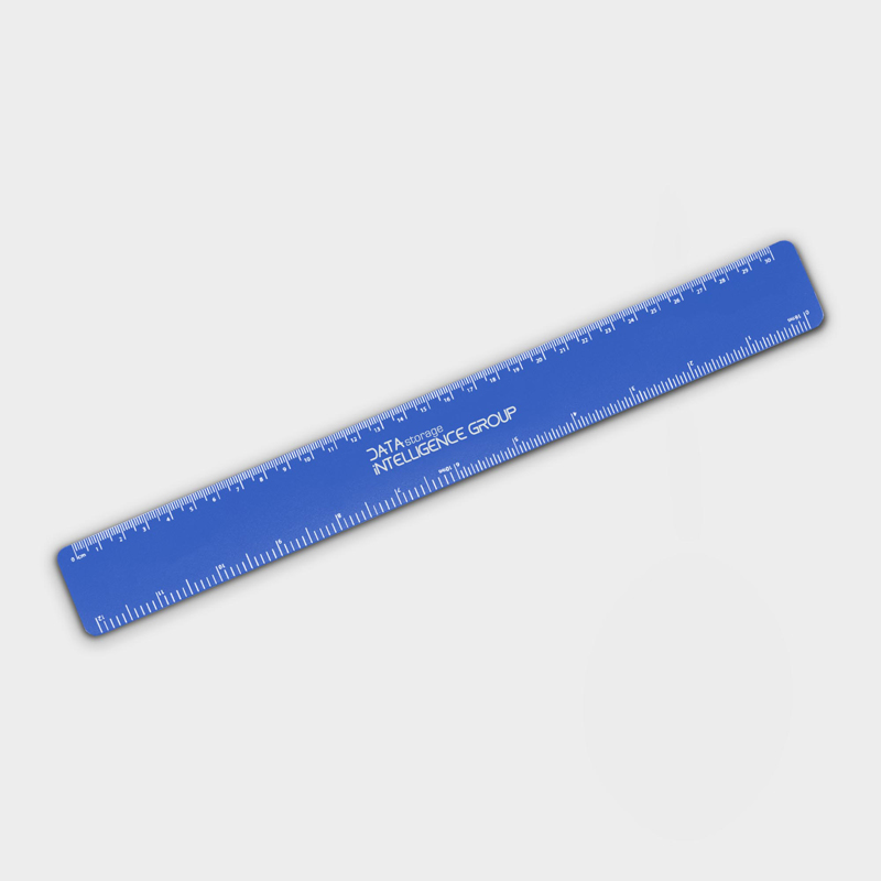 Recycled Flexi Ruler in blue with 1 colour print
