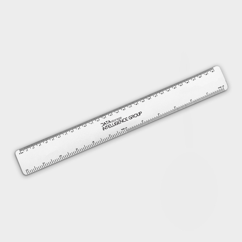 Recycled Flexi Ruler in white with 1 colour print