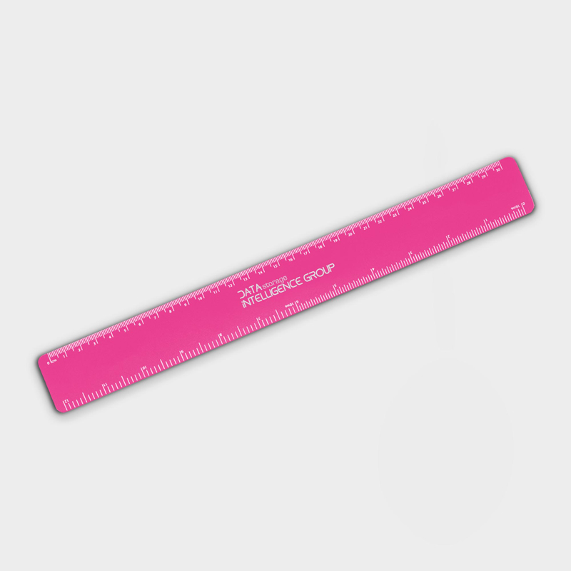 Recycled Flexi Ruler in pink with 1 colour print