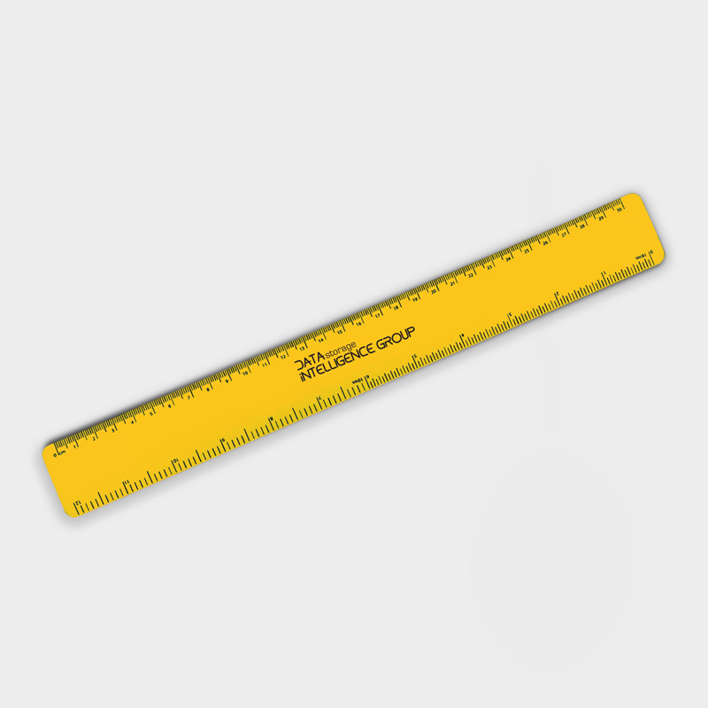 Recycled Flexi Ruler in yellow with 1 colour print