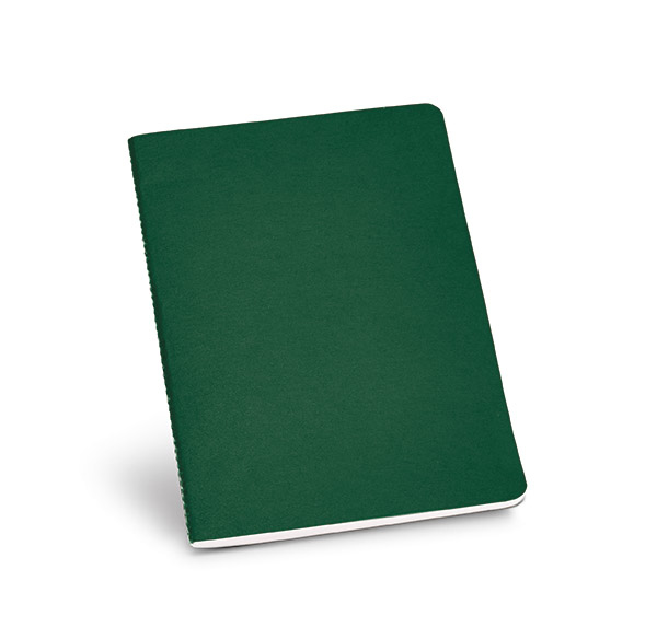 Recycled cardboard notebook in green