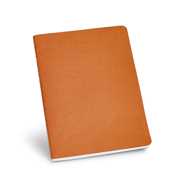 Recycled cardboard notebook in orange