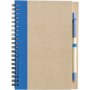 Recycled Notepad and Pen with blue trim and colour match pen