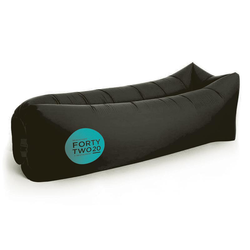 Relax Air Bed in black with 1 colour print logo