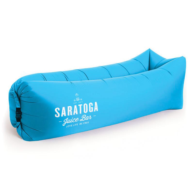 Relax Air Bed in blue with 1 colour print logo